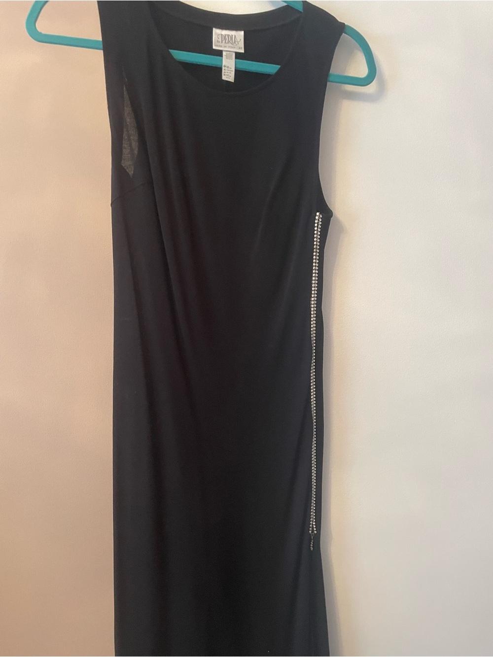 La Perla Black Sleeveless Maxi Dress with Side Chain